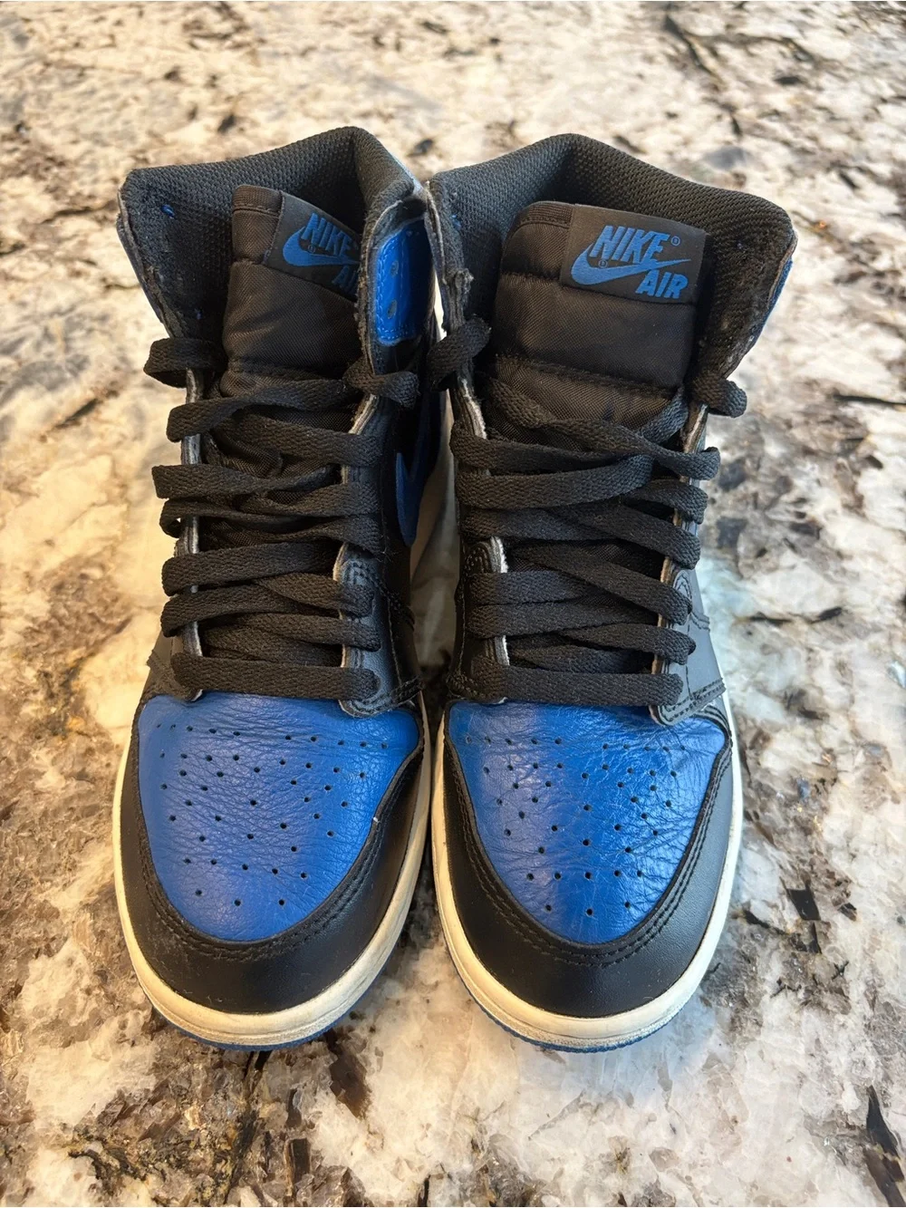 Jordan 1 Retro High OG ‘Royal’ Kids High-Top Sneakers in Black and Blue